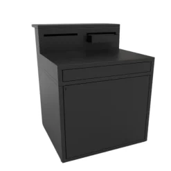 Support desserte fermé en acier noir forme comptoir de bar Forge Adour - 90 x 97,2 x 112,5 cm