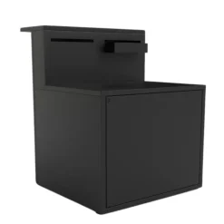 Support pour plancha fermé en acier noir forme comptoir de bar Forge Adour - 90 x 97,2 x 112,5 cm