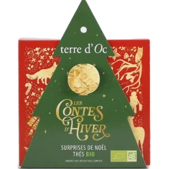 Surprises de Noël thés bio les contes d'hiver Terre d'Oc - x 6 sachets coffret format sapin