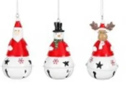 Suspension décorative Noël coloris rouge en métal - 11 cm