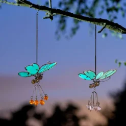 Suspension libellule phosphorescente pour extérieur coloris multicolore en métal Smartgarden - 35 x 11,5 x 11 cm