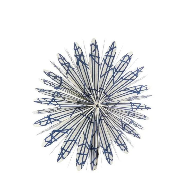 Suspension rosette coloris bleu en papier - Ø 15 cm