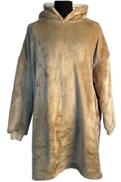 Sweatplaid grège en polyester avec poche Tender - 76 x 89 cm