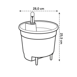 Système d'auto-arrosage Elho noir de 10 L Ø 28 cm