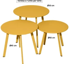 Table basse d'appoint, acier époxy miel, PROLOISIRS Massaï - Ø 40 cm