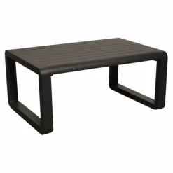 Table basse de jardin en aluminium - Graphite, PROLOISIRS Quenza II - Plateau à lattes