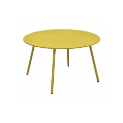 Table basse en acier jaune moutarde Proloisirs Cardo - Ø 70 x H 40 cm