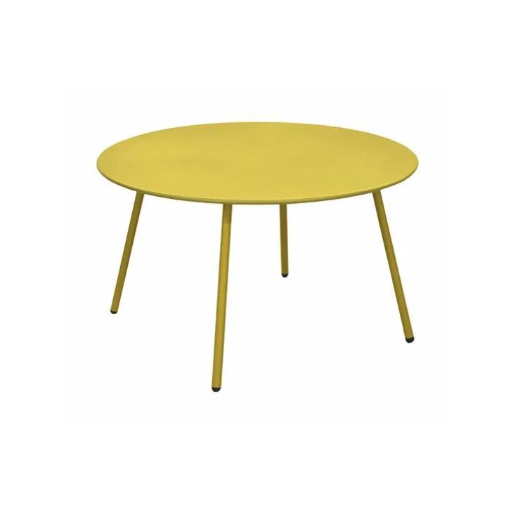 Table basse en acier jaune moutarde Proloisirs Cardo - Ø 70 x H 40 cm
