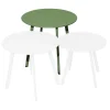 Table basse en acier vert amande Massaï - Ø 50 x H 43 cm