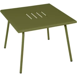 Table basse Monceau carrée coloris vert en acier Fermob - 57 x 57 cm