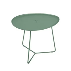 Table basse ovale en aluminium avec plateau amovible coloris cactus Cocotte Fermob - 55 x 44,5 cm