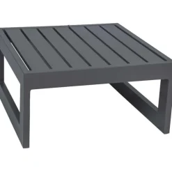 Table basse repose pieds coloris gris en aluminium Stern - 72 x 72 x 33 cm