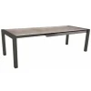 Table coloris anthracite/smoky en aluminium Stern - 174/214/254 x 90 x 75 cm