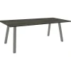 Table coloris graphite/ciment en aluminium Interno Stern - 220 x 100 cm