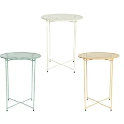 Table d'appoint coloris multicolore en métal - Ø 46,5 cm