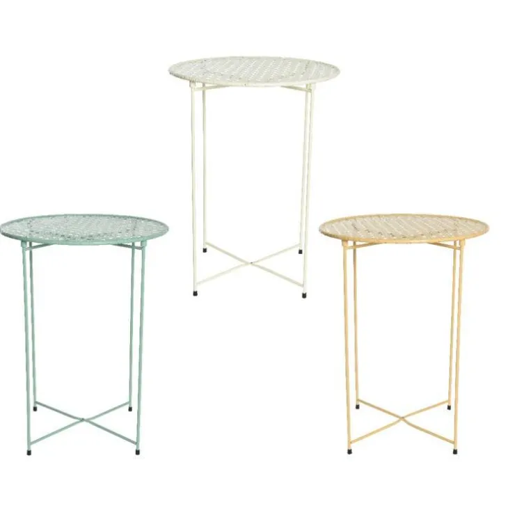 Table d'appoint coloris multicolore en métal - Ø 46,5 cm