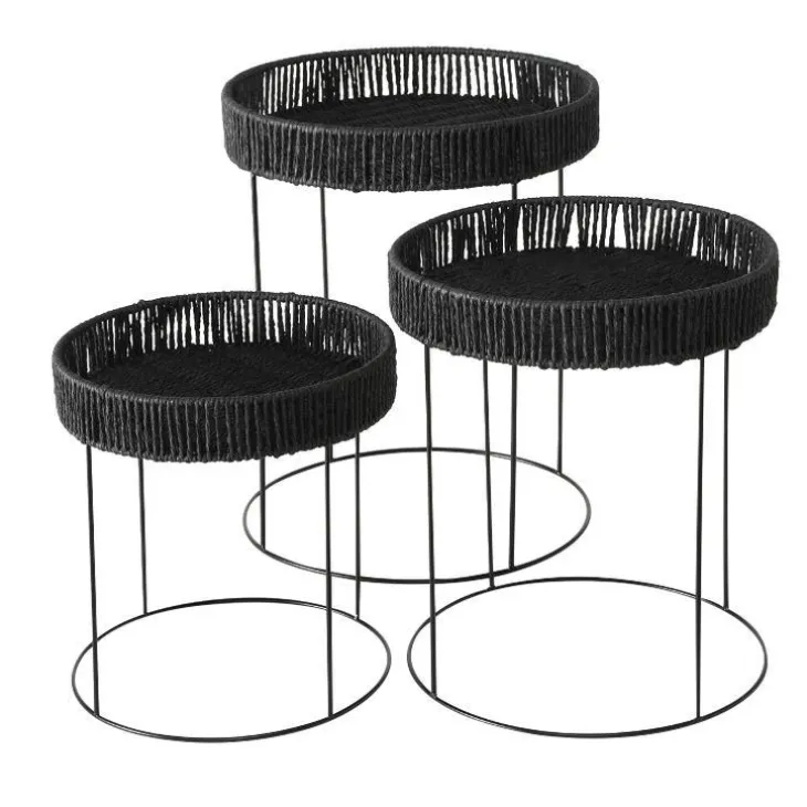 Table d'appoint coloris noir en métal Elo - Ø 40 cm