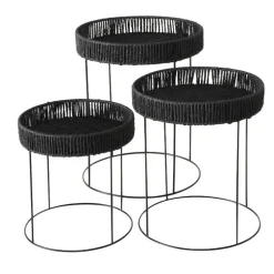 Table d'appoint coloris noir en métal Elo - Ø 32 cm