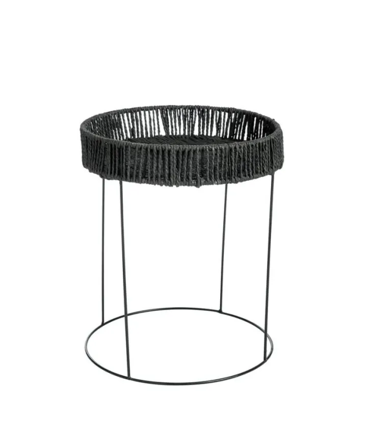 Table d'appoint coloris noir en métal Elo - Ø 36 cm