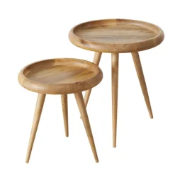 Table d'appoint en manguier marron Herve - Ø 42 x H 47 cm