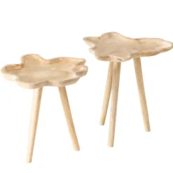 Table d'appoint en teck naturel Turalu L - 50 x 50 x 50,5 cm