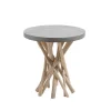 Table d’appoint en teck naturel gris Ø 50 x H 55 cm