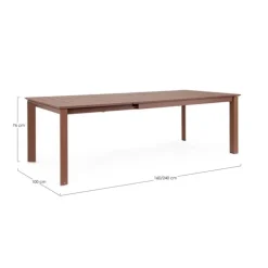 Table de jardin extensible Bizzotto Konnor Barn - 160/240 x 100 cm