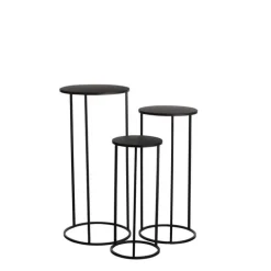 Table de service Quinty en métal noir T3 Edelman Hollande - Ø 32 x 70 cm