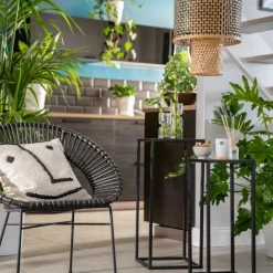 Table en métal noir Ø30xH.48,5 cm