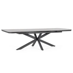 Table extensible en aluminium anthracide et pierre sintérisée Bizzotto Pascal Anthracite