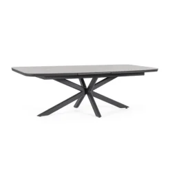Table extensible en aluminium anthracide et pierre sintérisée Bizzotto Pascal Anthracite