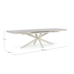Table extensible en aluminium et pierre sintérisée Bizzotto Pascal Pélican