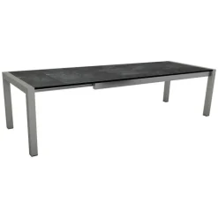 Table extérieure coloris graphite/slate en aluminium Stern - 214/254/294 x 100 x 75 cm