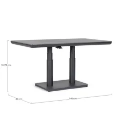 Table élévatrice en aluminium anthracide et pierre sintérisée Bizzotto Miguel