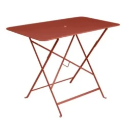 Table pliante en acier coloris ocre rouge Bistro Fermob - 97 x 57 x 74 cm