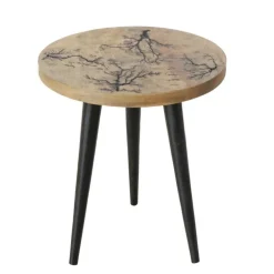 Table ronde à 3 pieds en bois de manguier Percha - Ø 30 x H 35 cm