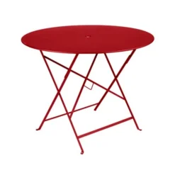 Table ronde pliante en acier coloris piment Bistro Fermob - Ø 96 x 74 cm