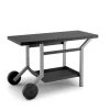 Table roulante en acier noir et gris mat