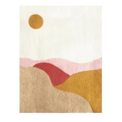 Tableau coloris multicolore en laine de mouton fait main Aveva - 50 x 70 cm