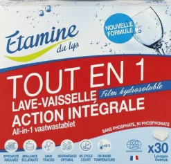 Tablettes lave vaisselle tout en 1 action intégrale bio Etamine du Lys - 30 doses