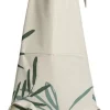 Tablier avec poche en coton motif végétal vert Majda - 72 x 85 cm