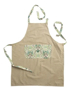 Tablier décoratif floral coloris multicolore en coton - 70 x 85 cm