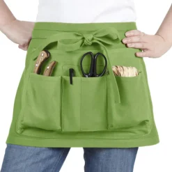 Tablier de jardin court coloris vert 7 poches