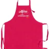 Tablier Mére-Veilleuse recyclé coloris rose en coton - 72 x 90 cm