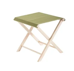Tabouret pliant coloris vert en coton Jardin privé - 43 x 43 x 42 cm