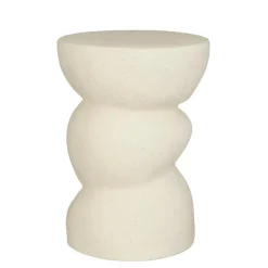 Tabouret/Sellette en céramique crème - Ø 26 x H 36,5 cm