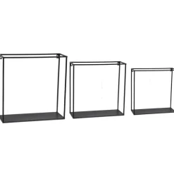 Étagère murale métallique noire petit modèle - 35 x 13 x 35 cm