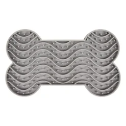 Tapis à lécher avec ventouses coloris gris yummee Flamingo - 29,8 cm