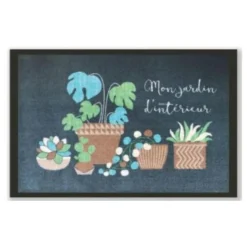 Tapis absorbant intérieur Sweetsol imprimé végétal stylisé - 60 x 40 cm