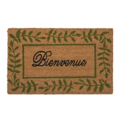 Tapis brosse coco écru imprimé noir Sweetsol Bienvenue - 75 x 45 cm